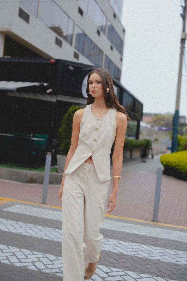 Pantalón Margot Lino Beige