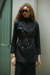Trench Coat Denim Negro