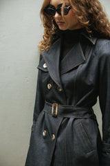 Trench Coat Denim Negro