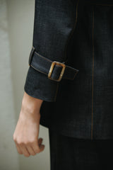 Trench Coat Denim Negro