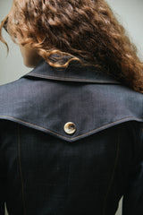 Trench Coat Denim Negro