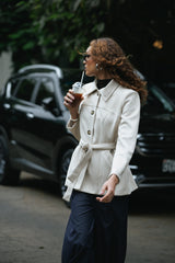 Abrigo Leticia Suede Beige