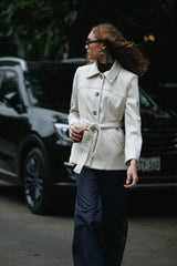 Abrigo Leticia Suede Beige