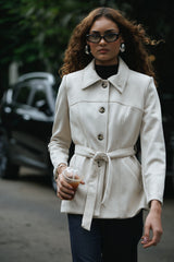 Abrigo Leticia Suede Beige