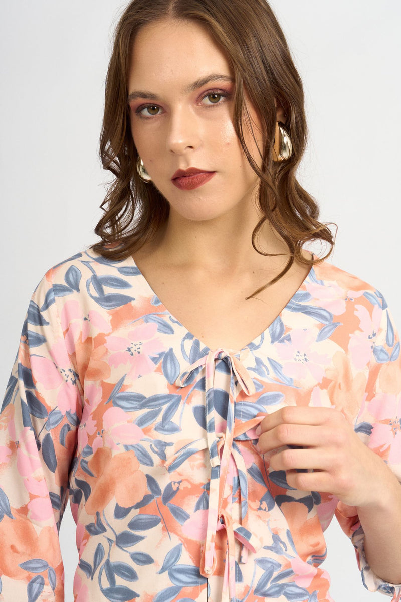 Blusa Coquette Floral Rosa