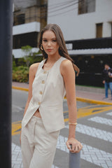Pantalón Margot Lino Beige
