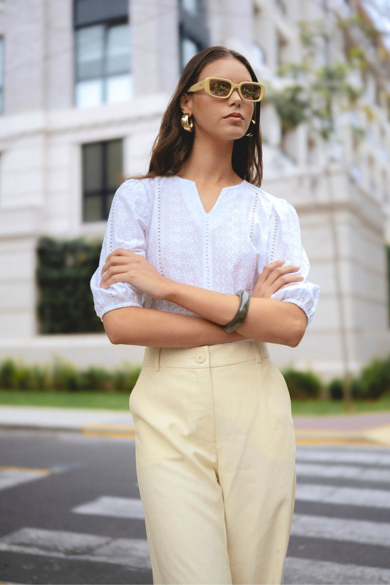 Pantalón Margot Lino Vainilla