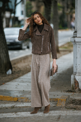 Chaqueta Biker Suede Marrón