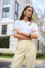 Pantalón Margot Lino Vainilla