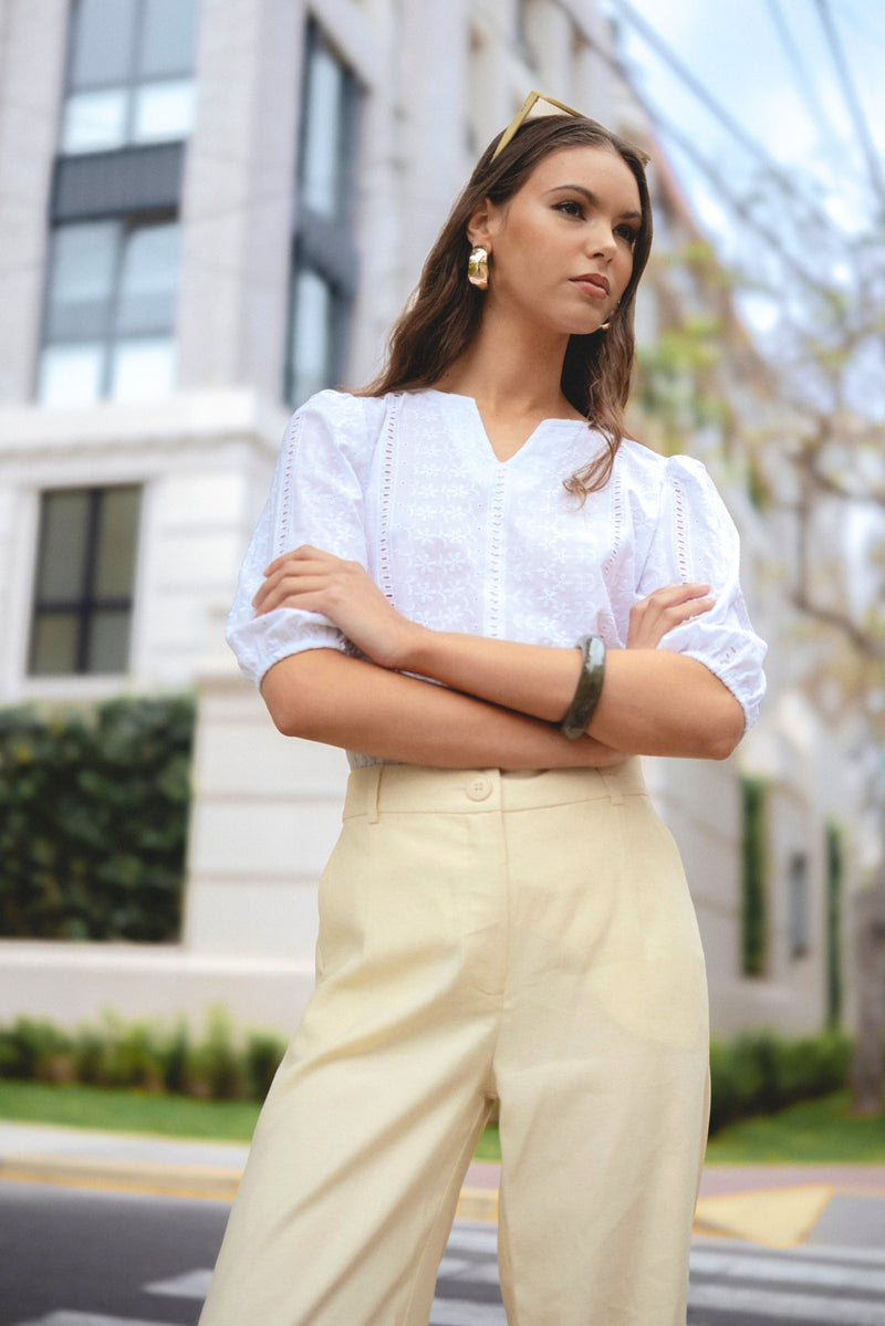 Pantalón Margot Lino Vainilla