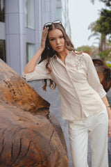 Blusa Amaya Rayas Cocoa