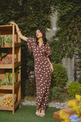 Enterizo Regina Marrón Polka Dots