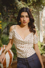 Blusa Zoe Amarillo Polka Dots