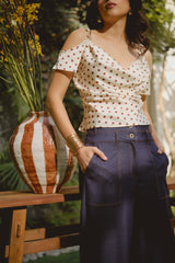 Blusa Zoe Amarillo Polka Dots