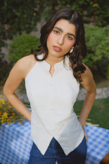 Chaleco Angelina Encaje Hueso