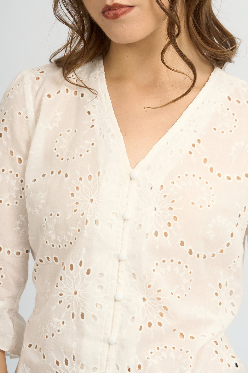 Blusa Suami Broderie Hueso