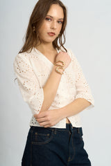 Blusa Suami Broderie Hueso