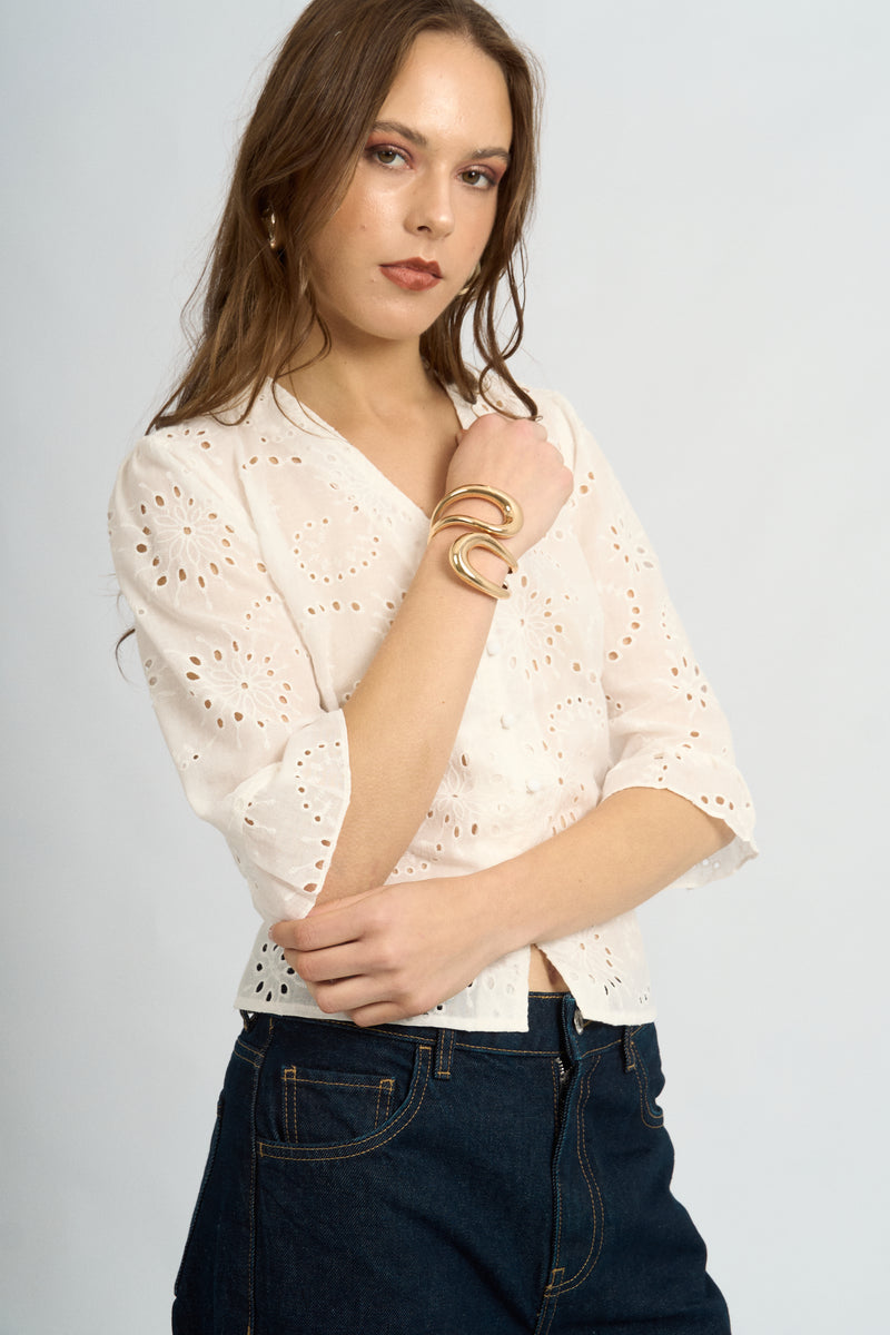 Blusa Suami Broderie Hueso