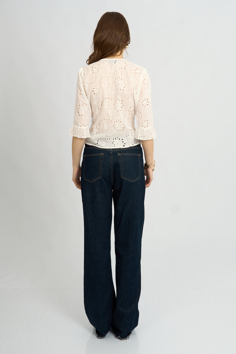 Blusa Suami Broderie Hueso