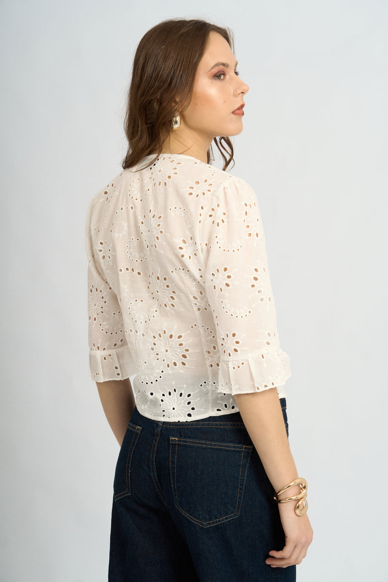 Blusa Suami Broderie Hueso
