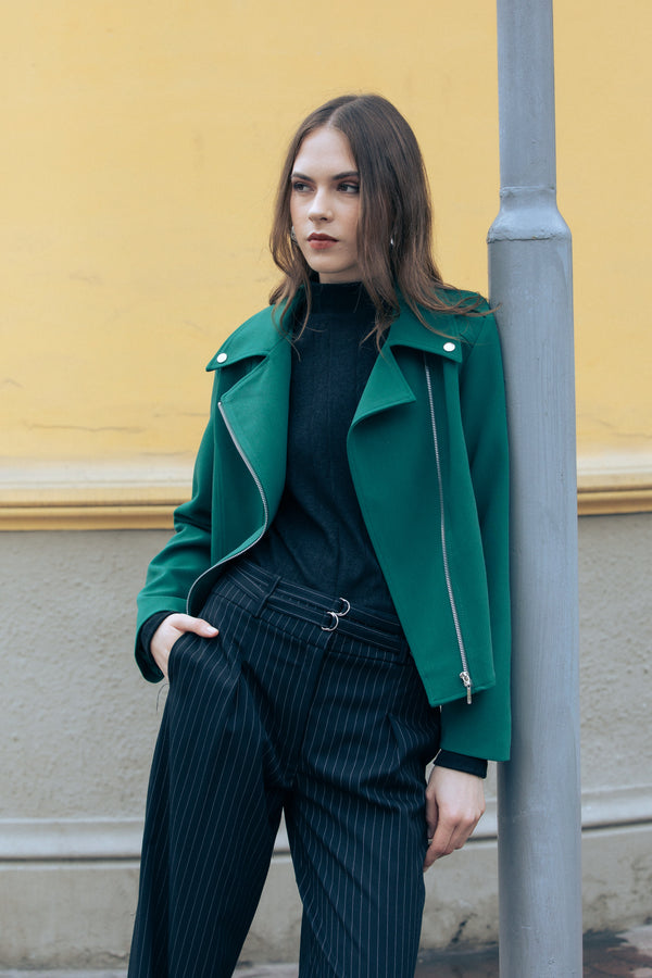 Chaqueta Biker Verde
