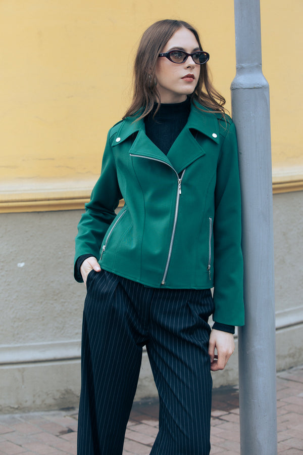 Chaqueta Biker Verde
