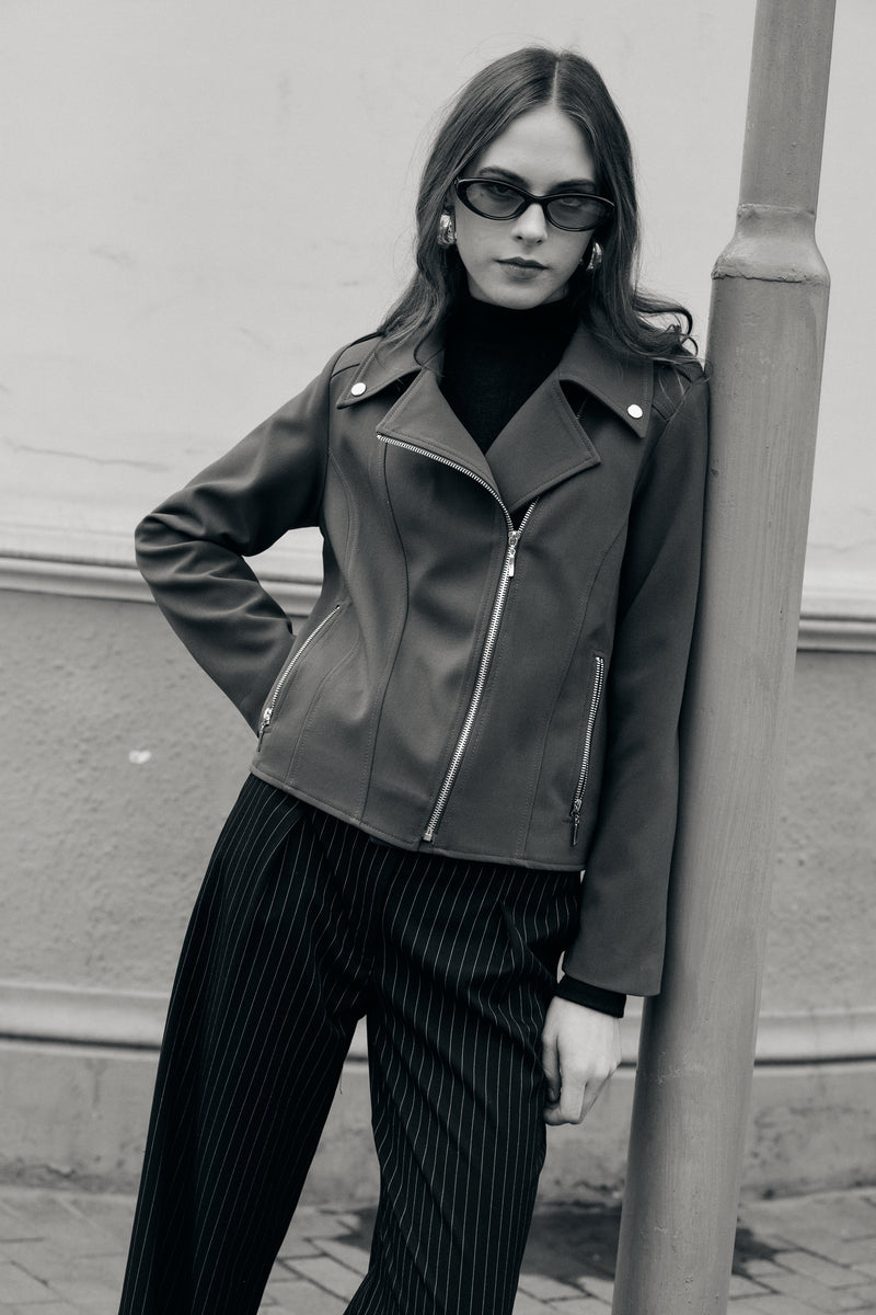 Chaqueta Biker Verde