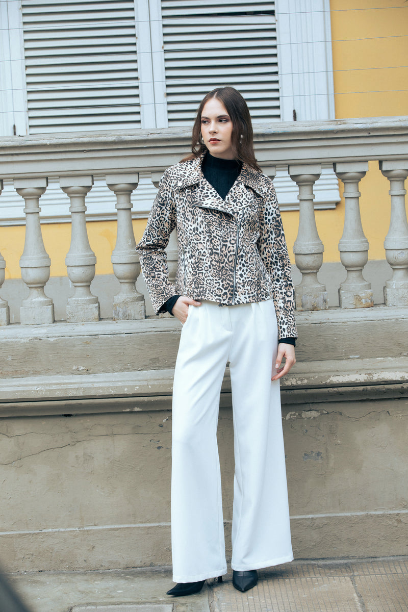 Chaqueta Biker Animal Print