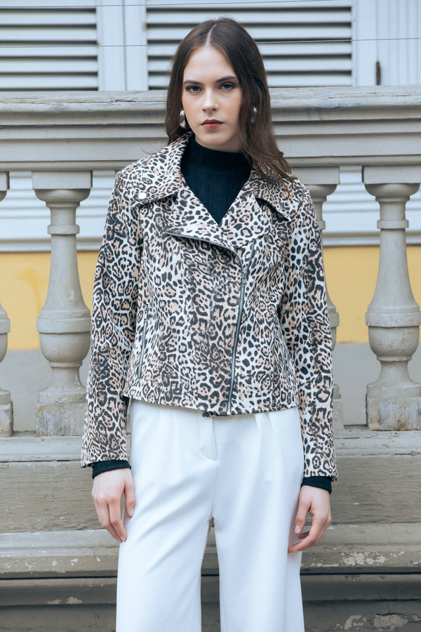 Chaqueta Biker Animal Print