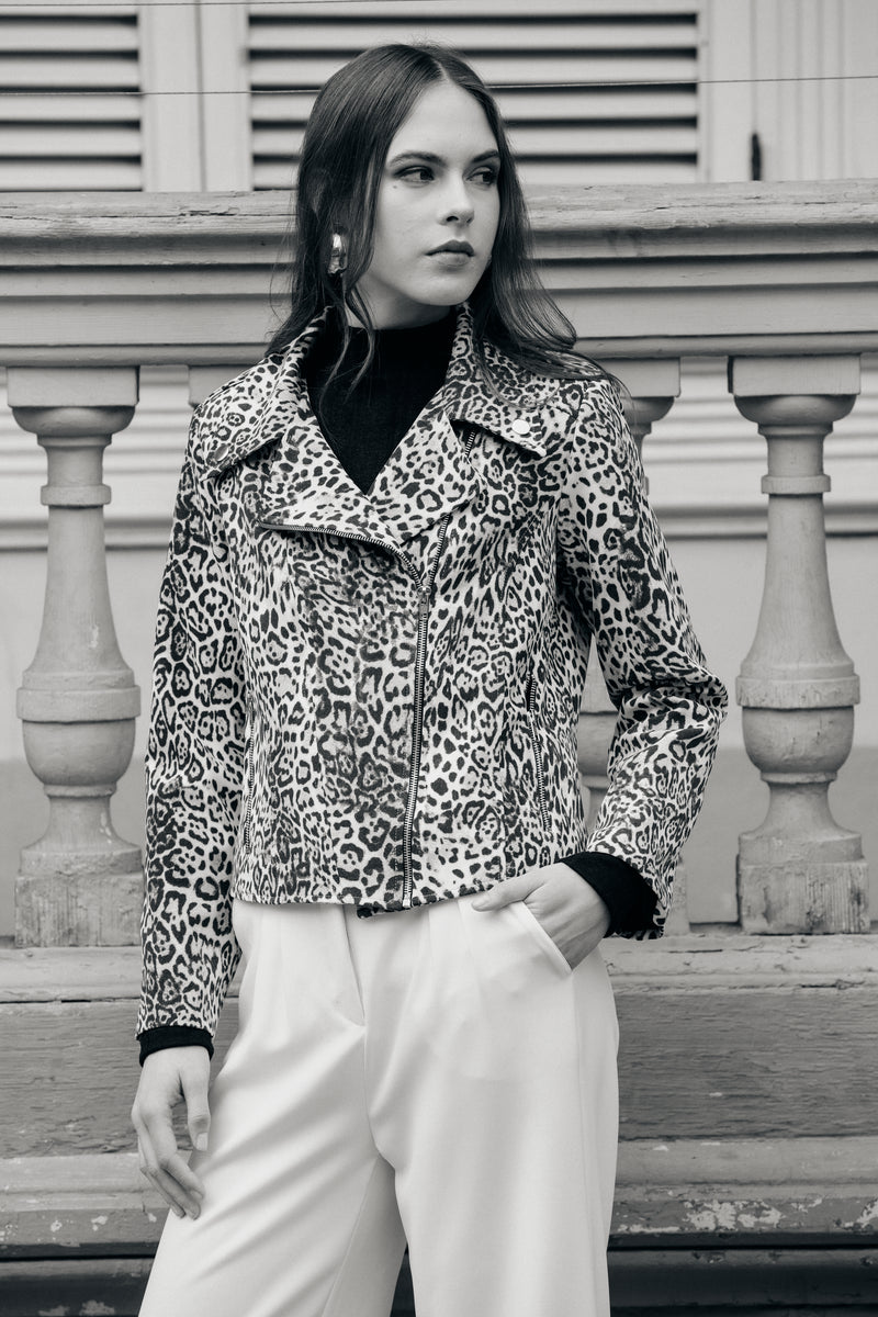 Chaqueta Biker Animal Print