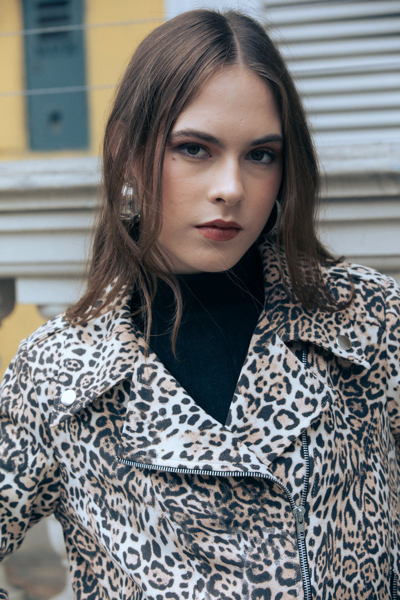Chaqueta Biker Animal Print