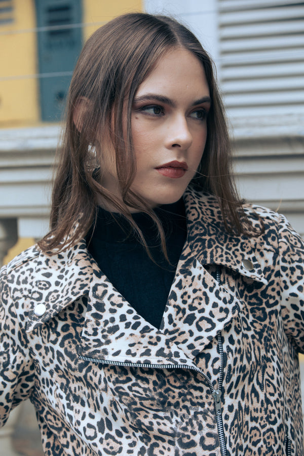Chaqueta Biker Animal Print
