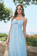 Vestido Ibiza Celeste Rayas