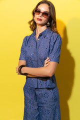 Blusa Armani Broderie Azul