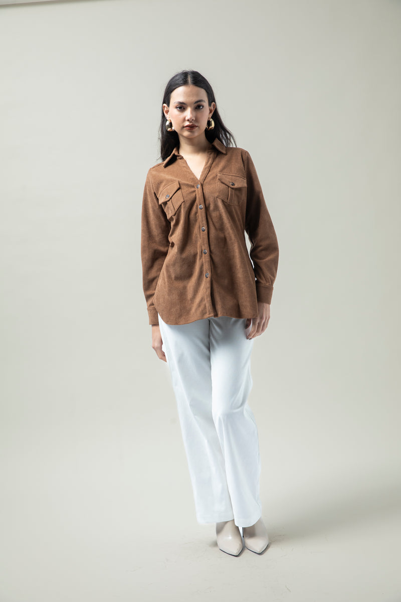 Blusa Cedria Marrón Corduroy