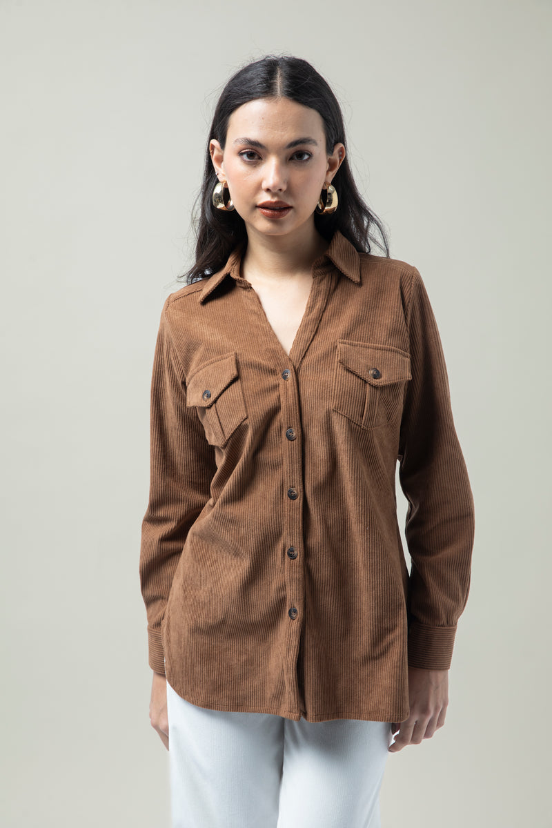 Blusa Cedria Marrón Corduroy