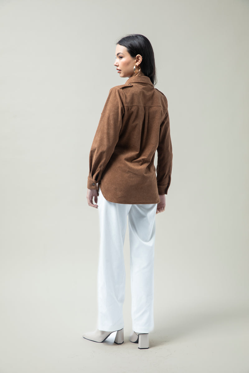 Blusa Cedria Marrón Corduroy