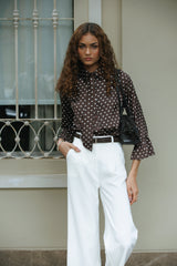 Blusa Magda Polka Dots Marrón