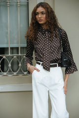 Blusa Magda Polka Dots Marrón