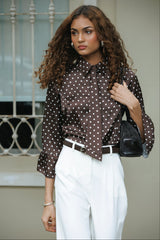 Blusa Magda Polka Dots Marrón