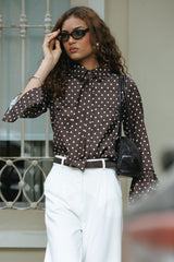 Blusa Magda Polka Dots Marrón
