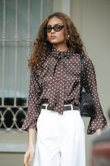 Blusa Magda Polka Dots Marrón