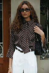 Blusa Magda Polka Dots Marrón
