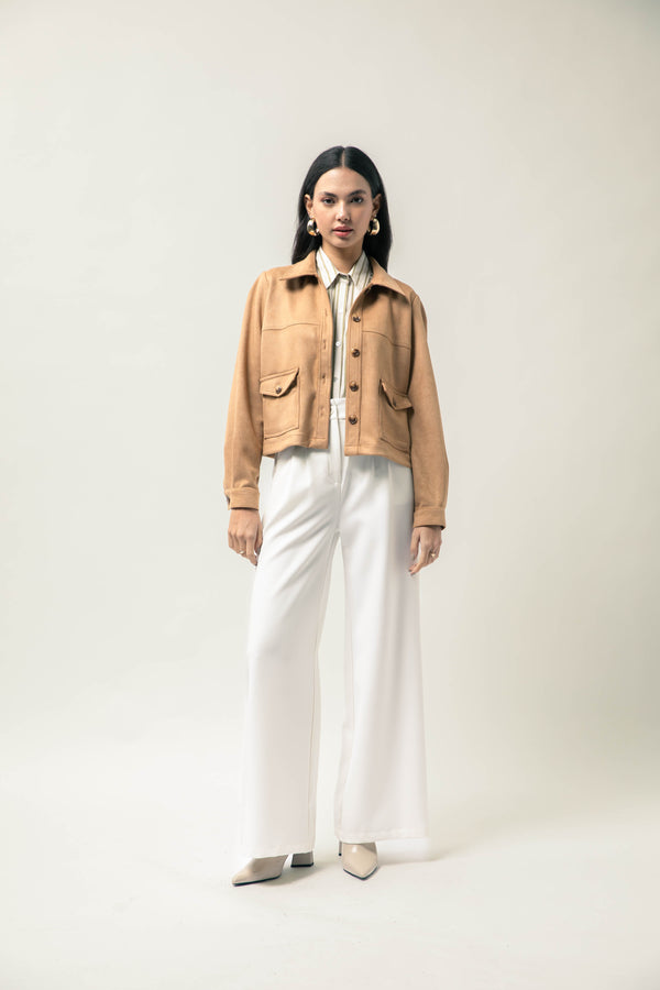 Chaqueta Devi Camel Suede