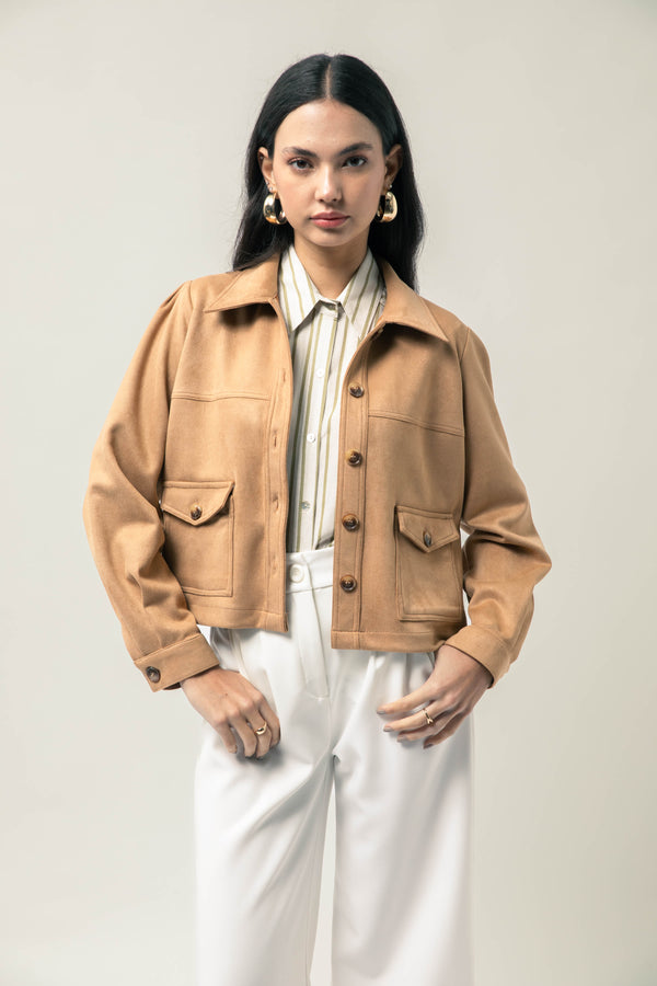 Chaqueta Devi Camel Suede