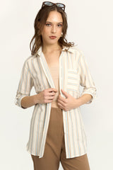 Blusa Fiorella Rayas Beige