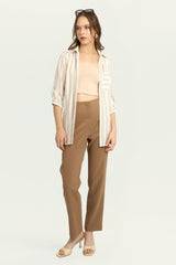 Blusa Fiorella Rayas Beige