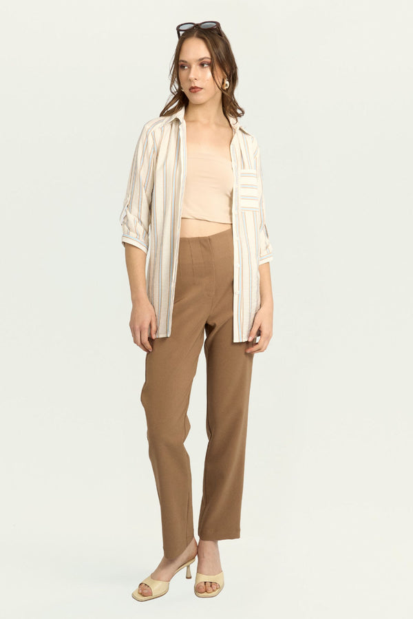 Blusa Fiorella Rayas Beige