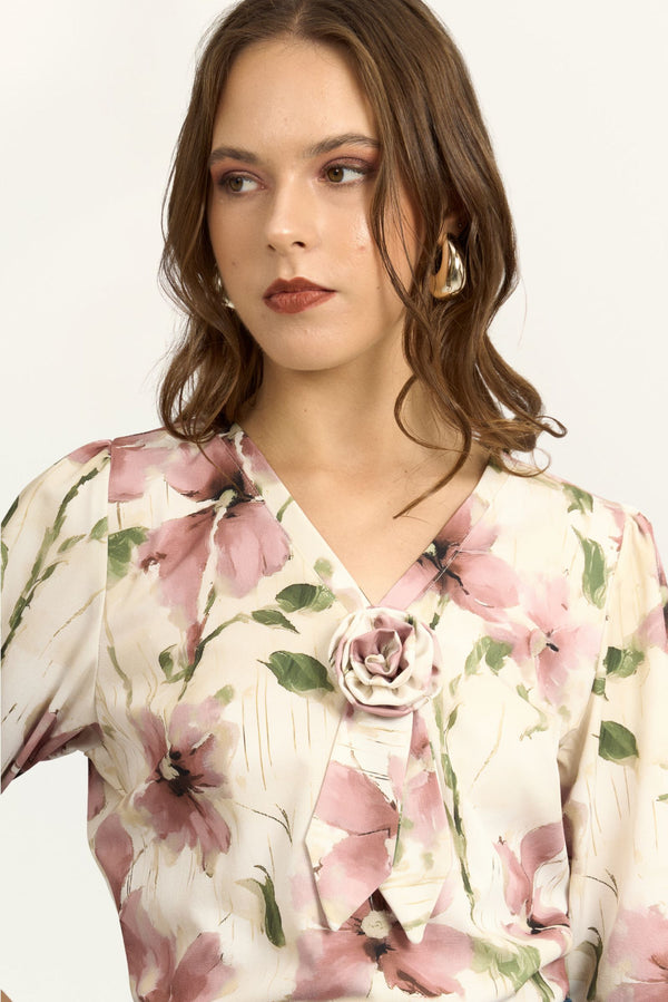 Blusa Saori Floral Rosa