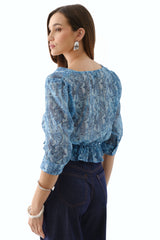 Blusa Zenaida Celeste